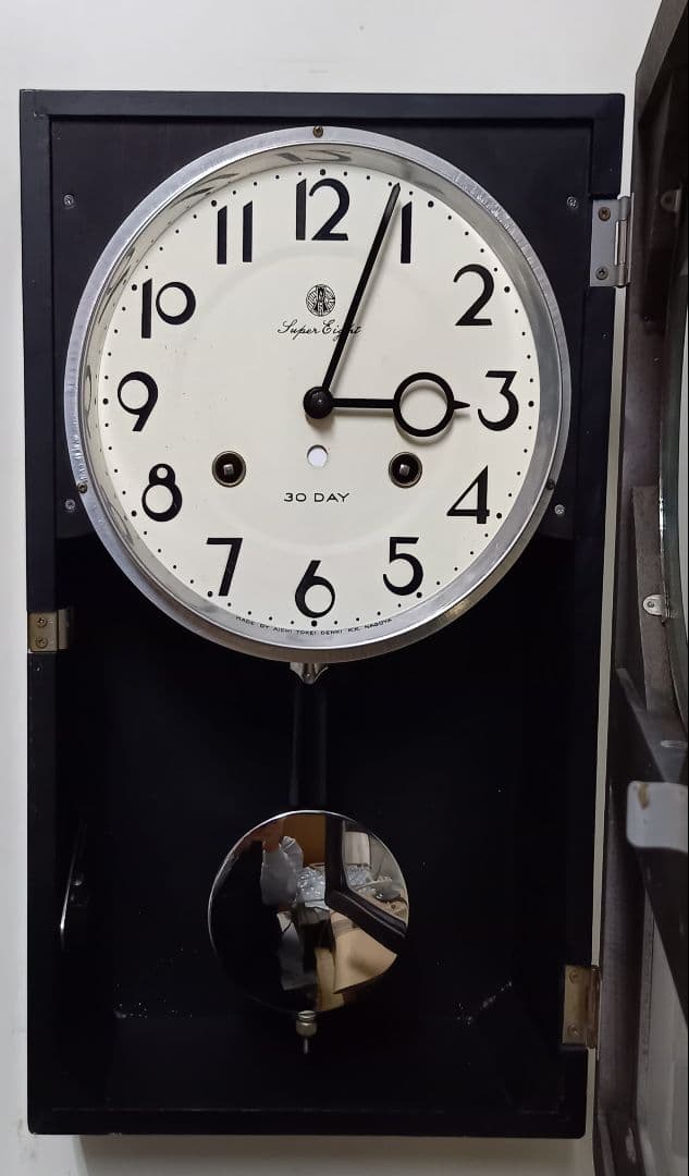 アイチ　AICHI 30日巻き柱時計　オーバーホール済　再塗装済み