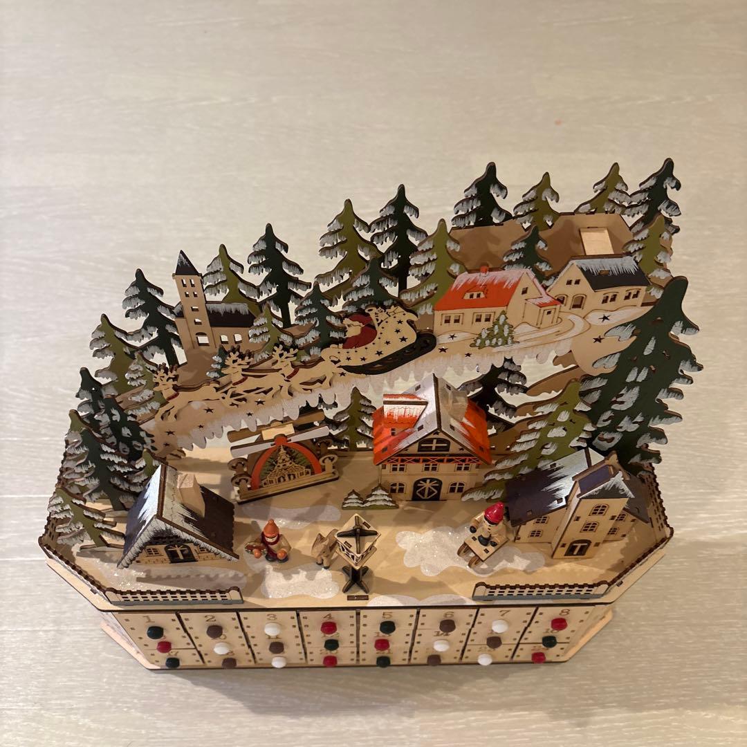 木製クリスマスLEDアドベントカレンダー