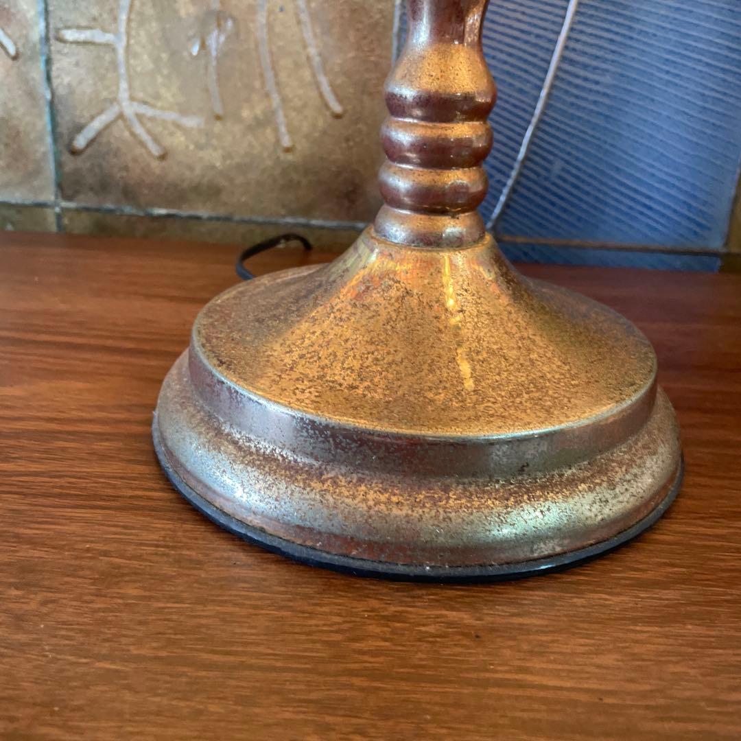 アンティーク・大型ステンドグラスのシェルランプ