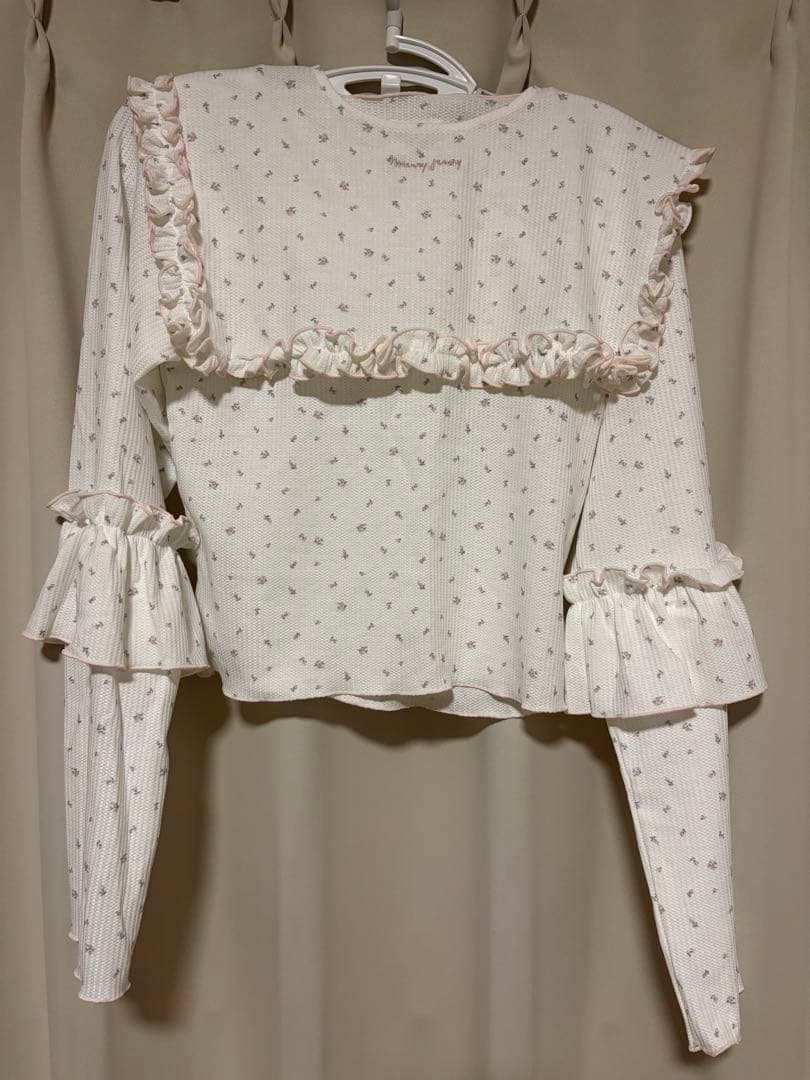 merry jenny flower waffle トップス つけ襟 セット
