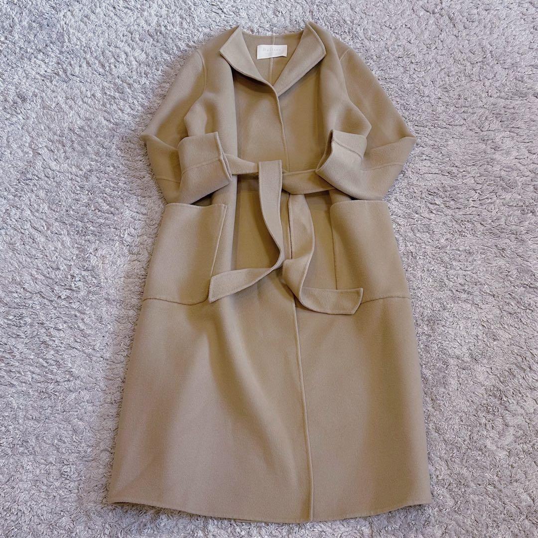 美品【ダブルフェイス／ベルト付き】ボールジィ／オーバーサイズ•ノーカラーコート