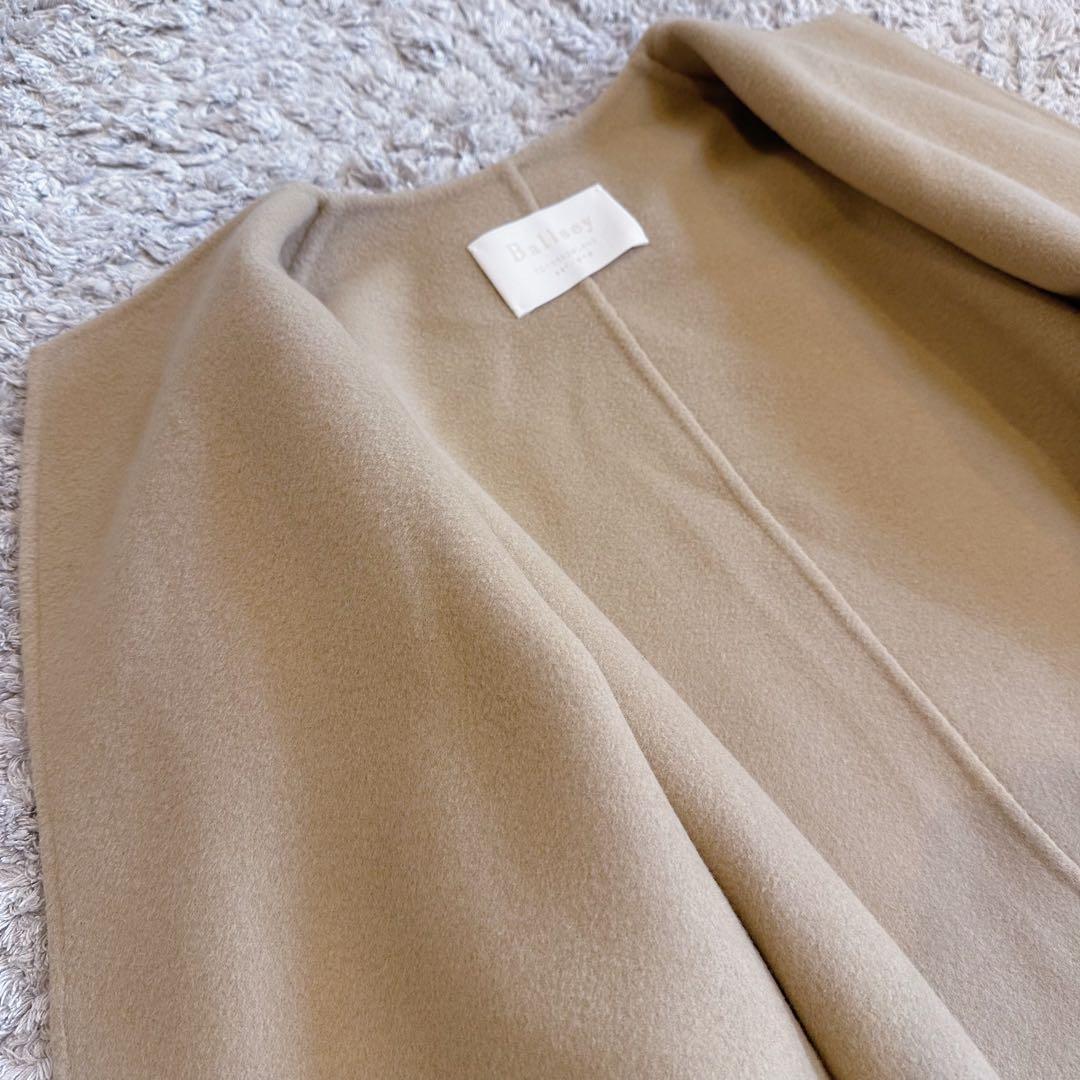 美品【ダブルフェイス／ベルト付き】ボールジィ／オーバーサイズ•ノーカラーコート