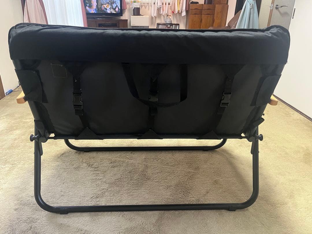 DODブラック 折りたたみアウトドアベンチ