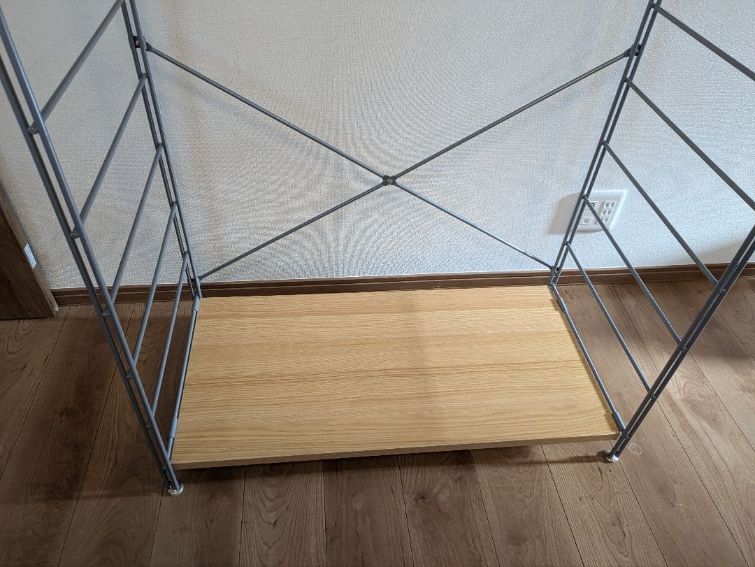 スチールラック 3段 木目調棚板