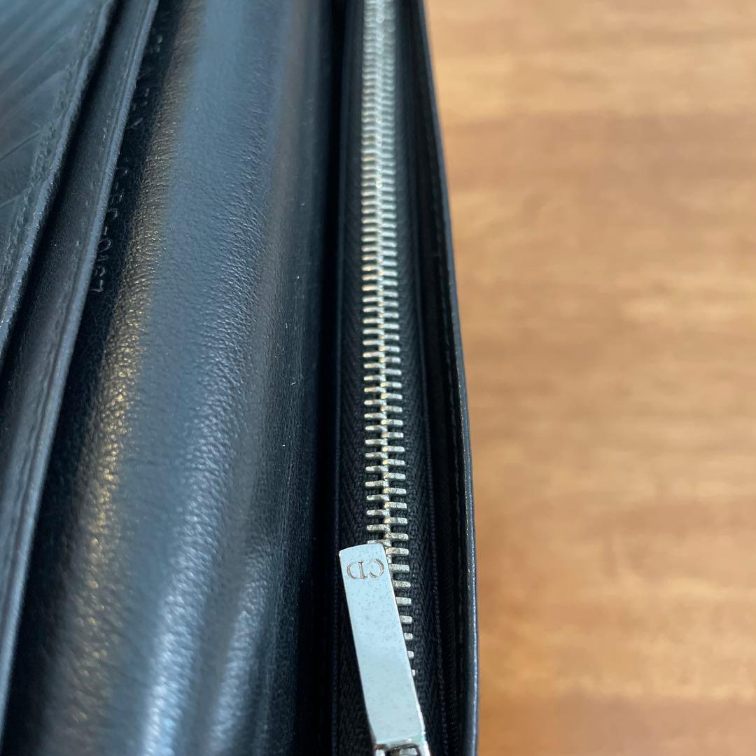 ChristianDior ディオール財布メンズブラックレザー長財布