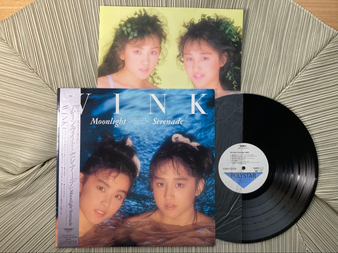 WINK 1STアルバム「ムーンライトセレナーデ」帯、リーフレット完備希少盤
