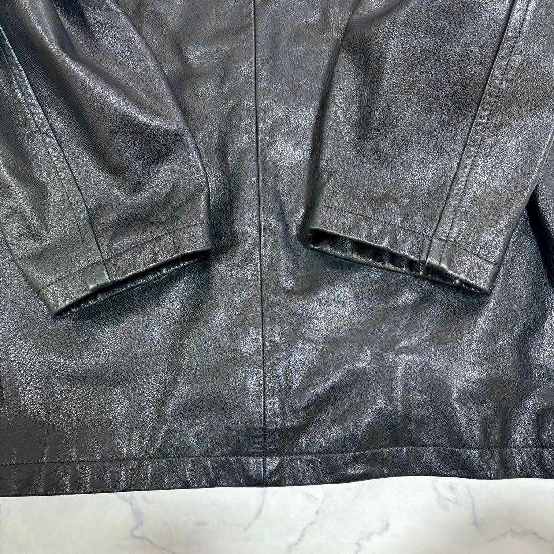 美品 COACH レザーコート XL フルグレインレザー ライナー取外し可 黒