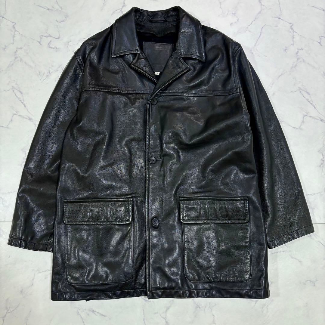 美品 COACH レザーコート XL フルグレインレザー ライナー取外し可 黒