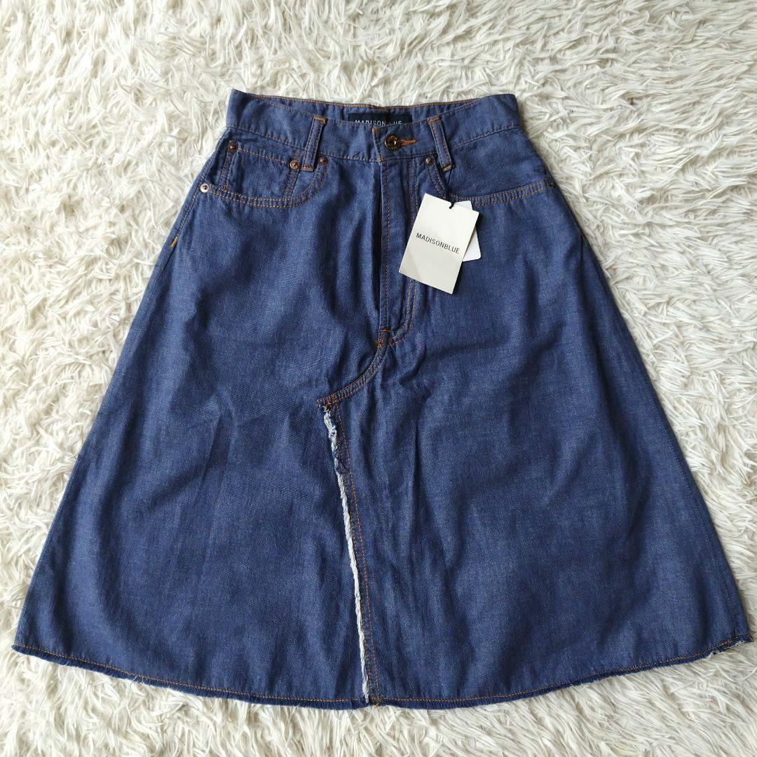 新品タグ付✨マディソンブルー5POCKET DENIM SKIRT 希少色 00