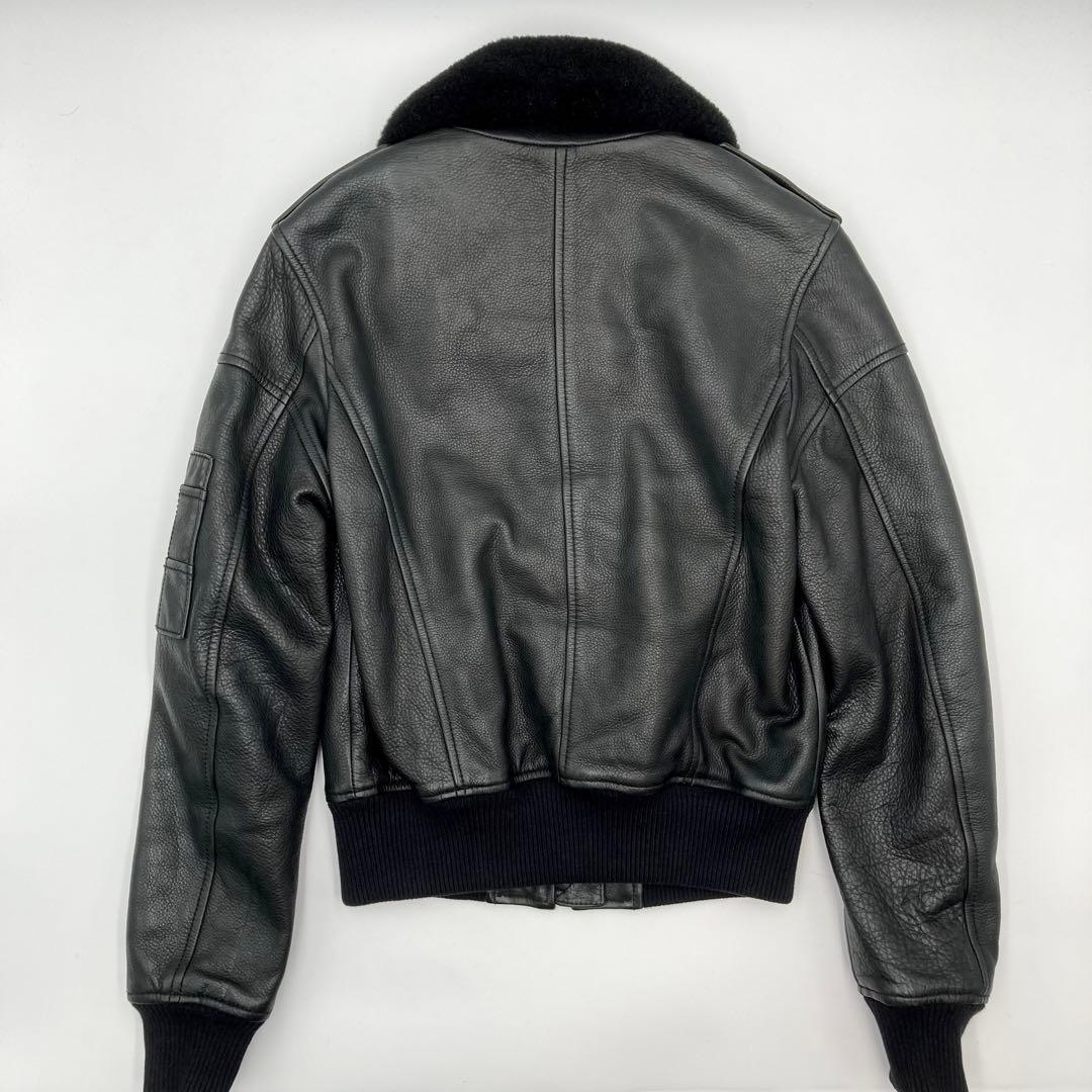 パンダ✨ DIESEL 襟ボア ライダース ジャケット シングル 黒 XS