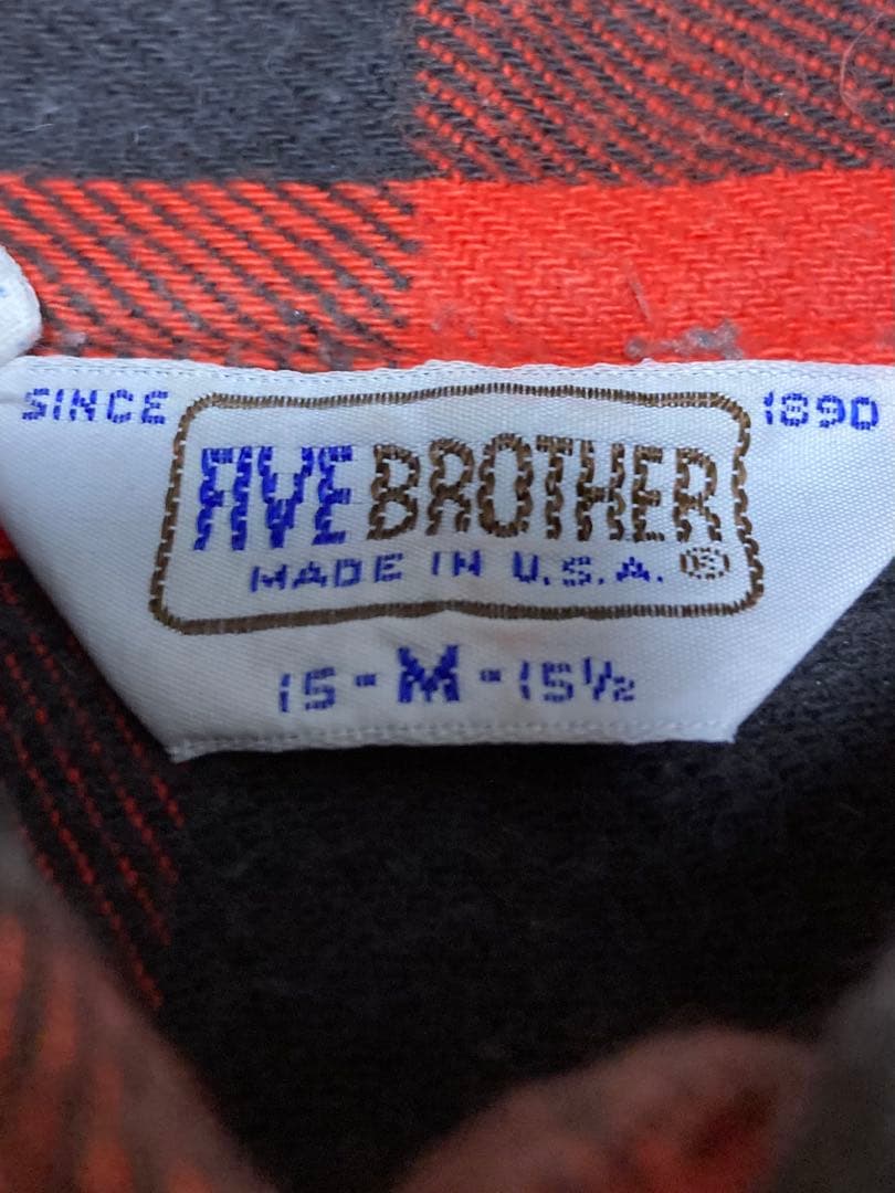 FIVE BROTHER ネルシャツ 70〜80s 米国製 三角タグ ファイブラ