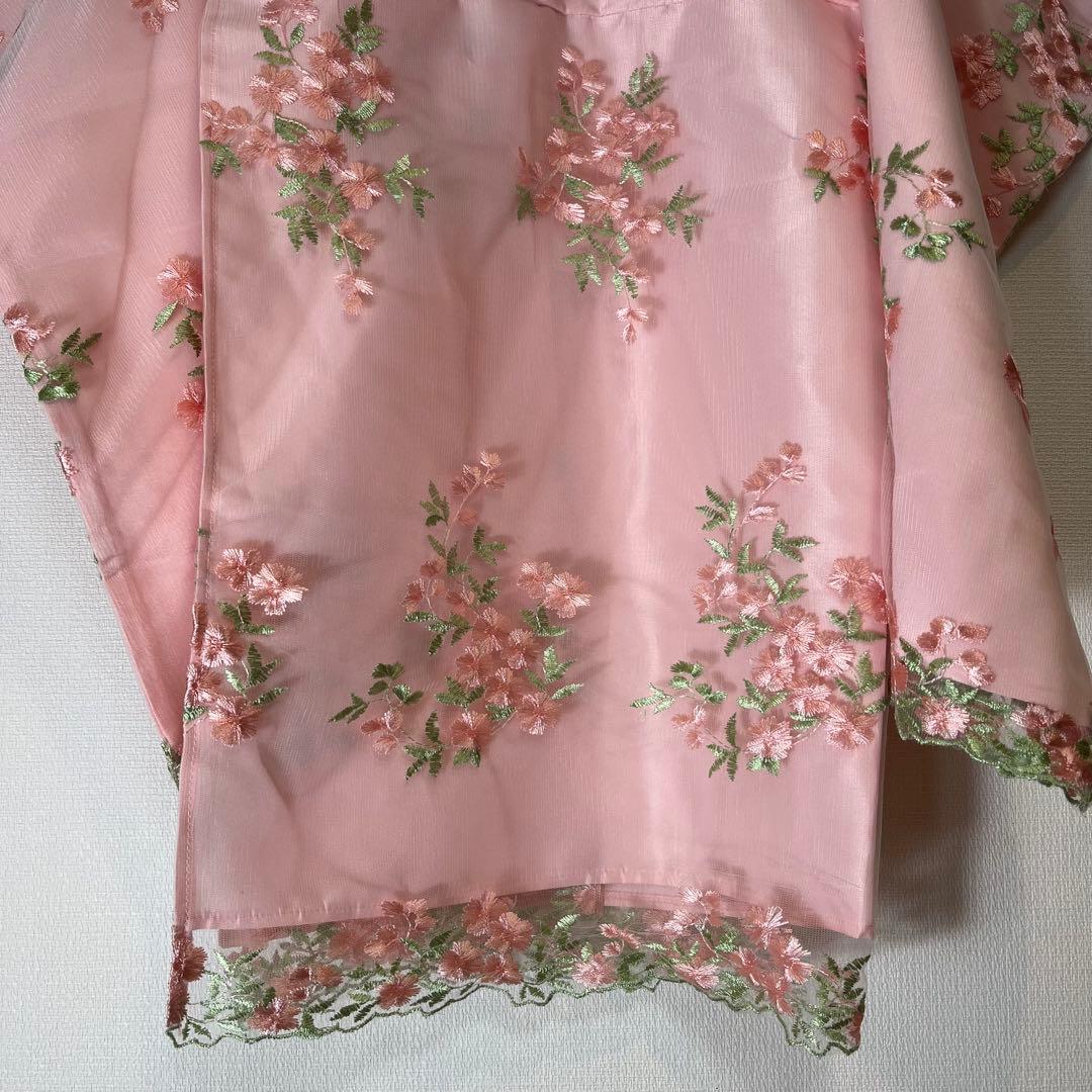 キャサリンコテージ 花刺繍チュールレース着物ワンピース＆ 被布セット　和装