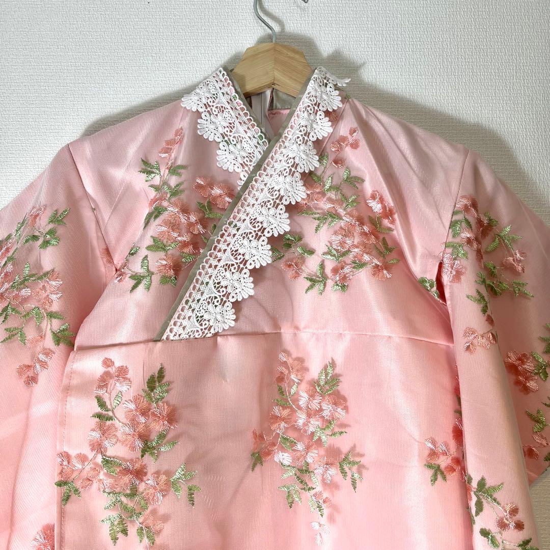 キャサリンコテージ 花刺繍チュールレース着物ワンピース＆ 被布セット　和装