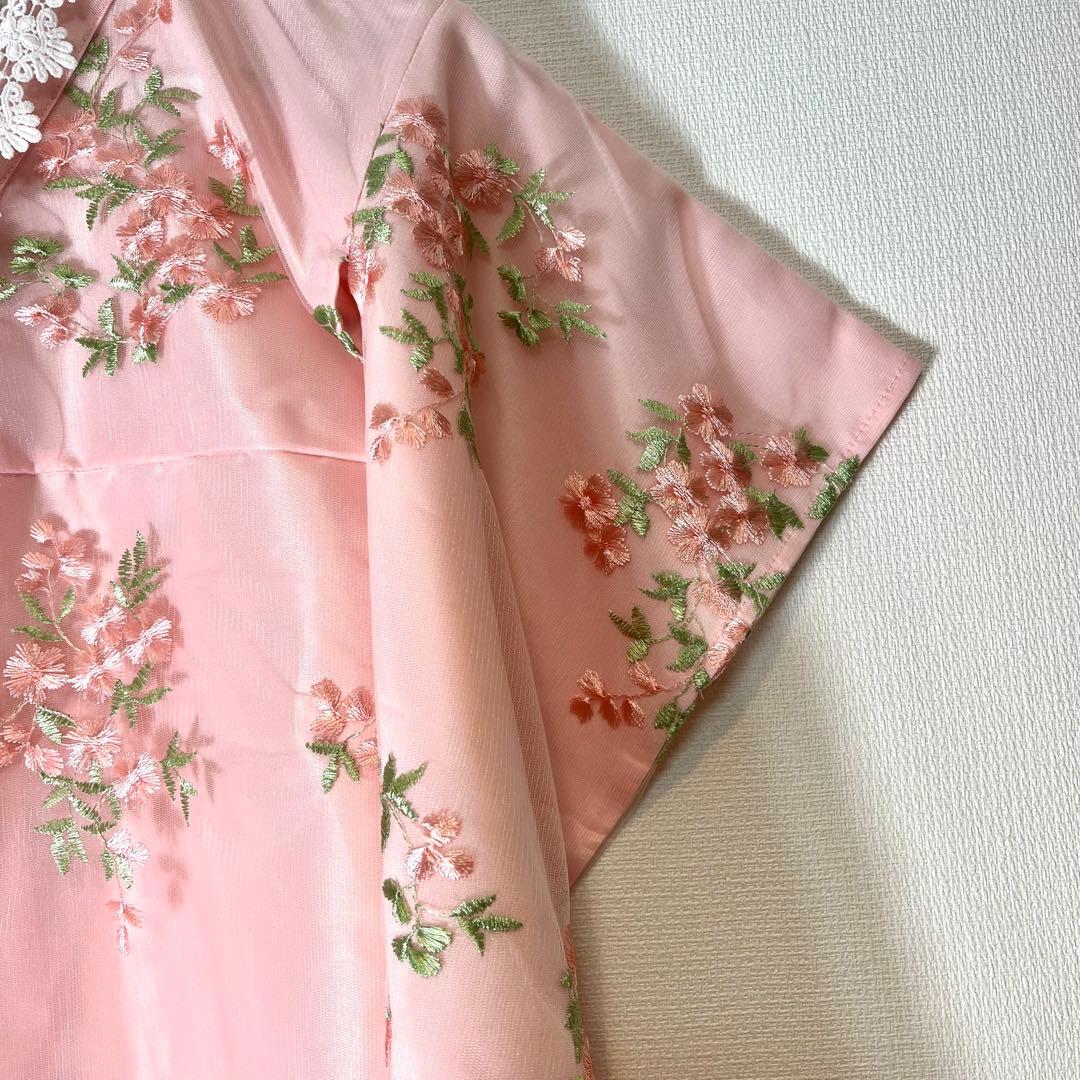 キャサリンコテージ 花刺繍チュールレース着物ワンピース＆ 被布セット　和装