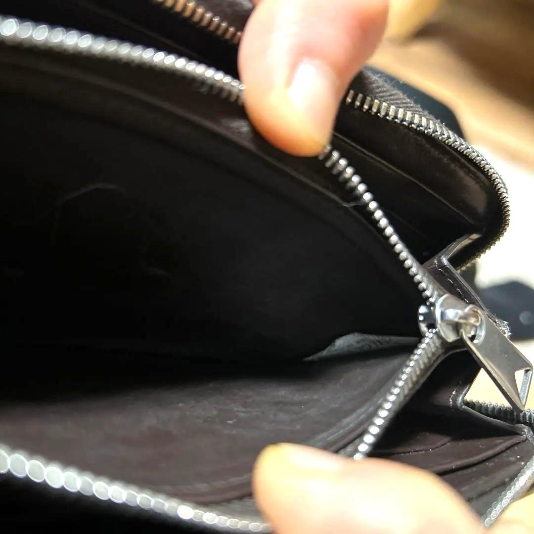 BOTTEGA VENETA長財布 ラウンドファスナーブラックホワイト