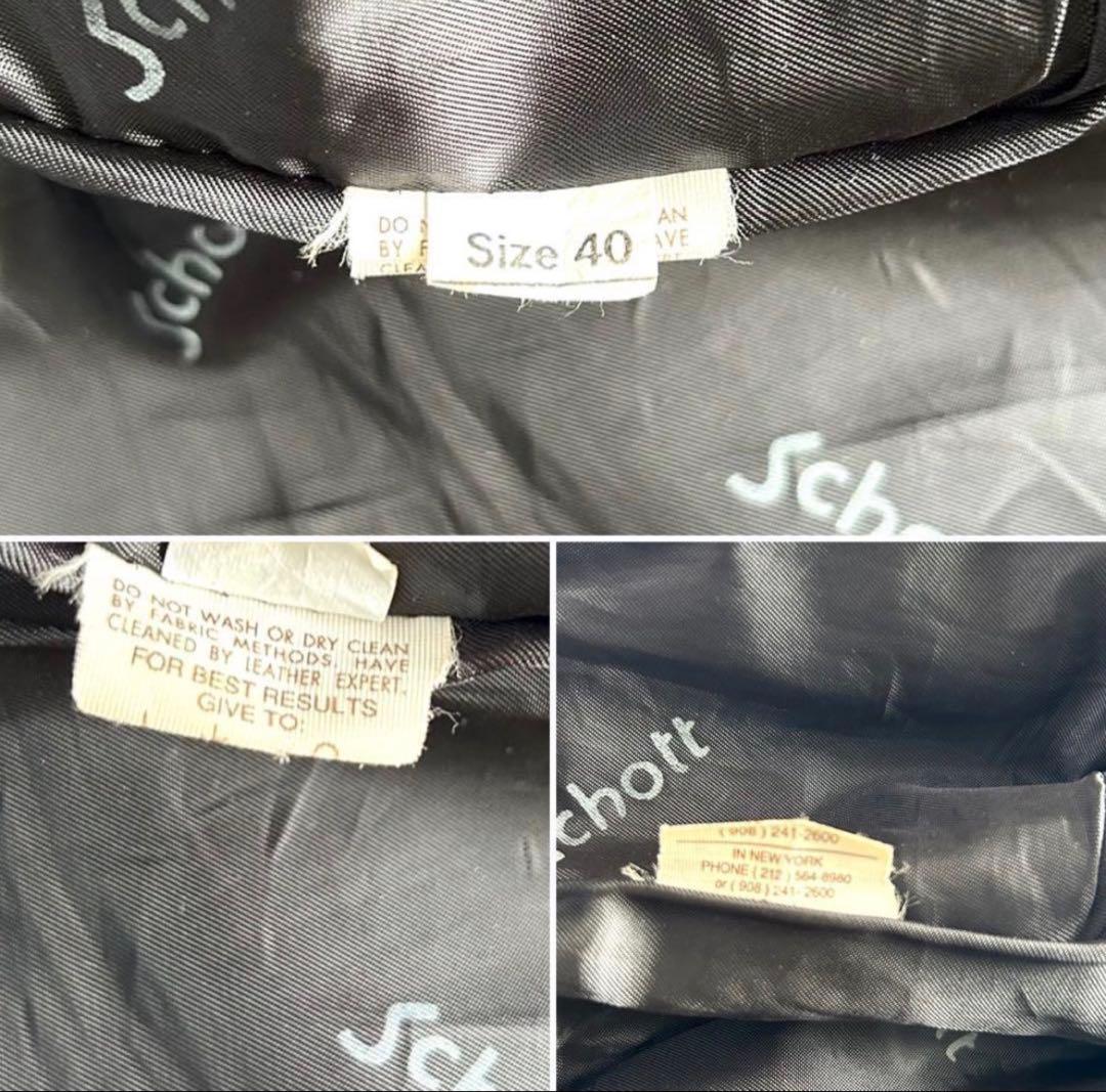 Schottブラックレザーシングルライダースジャケット