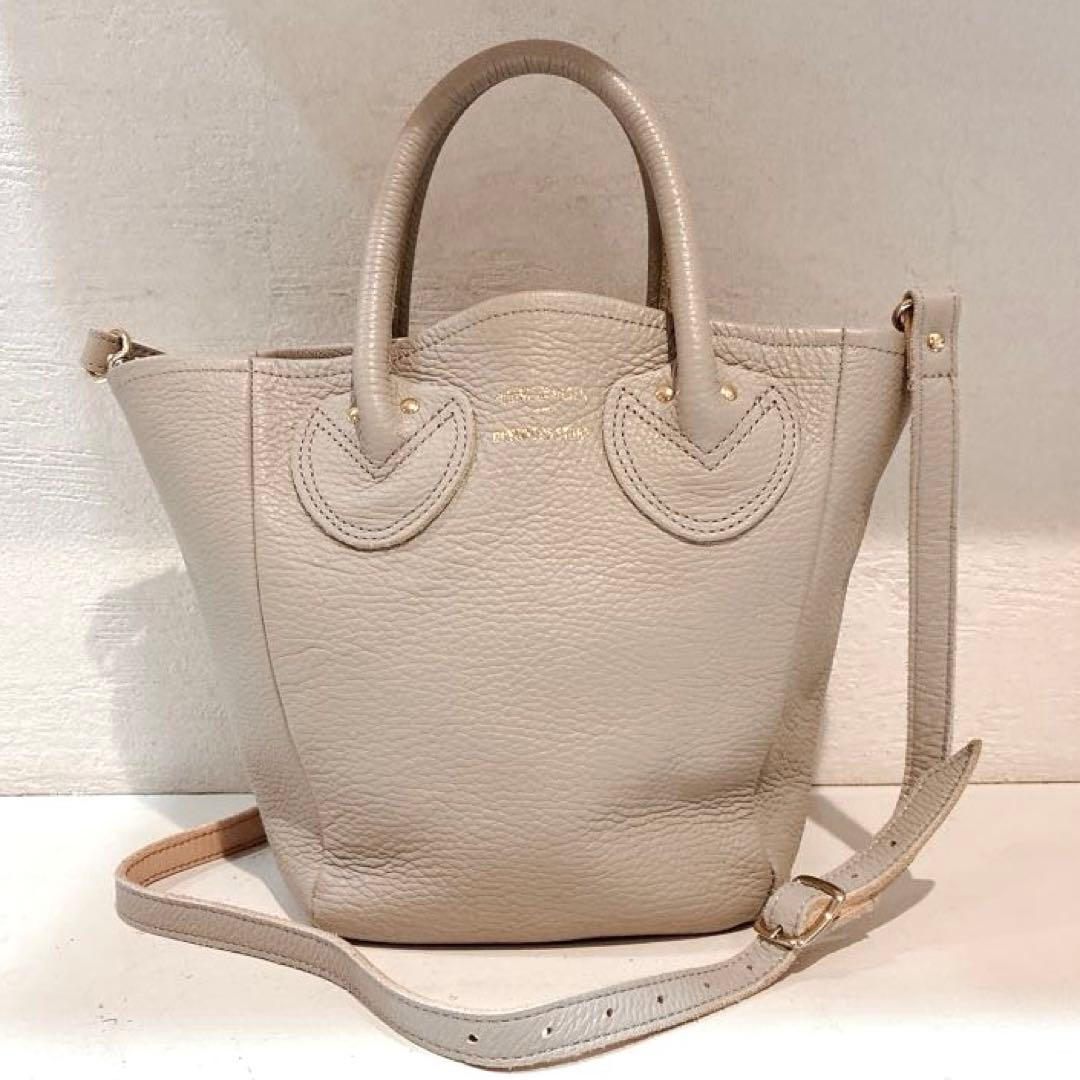【極美品】YOUNG&OLSEN プチレザートート　2way ベージュ