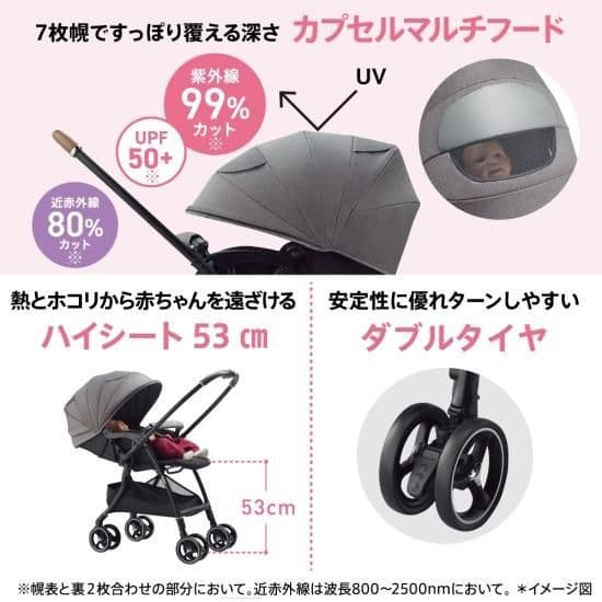 ［美品］Aprica ラクーナクッションAF　　2023年モデル　グレー