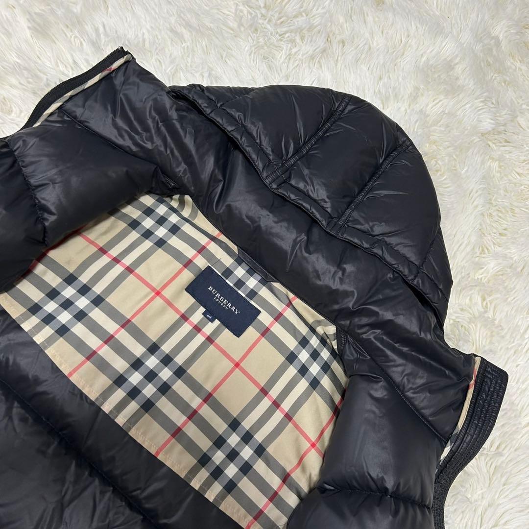 【極美品/L】バーバリーロンドン ダウンジャケット メガノバチェック 黒