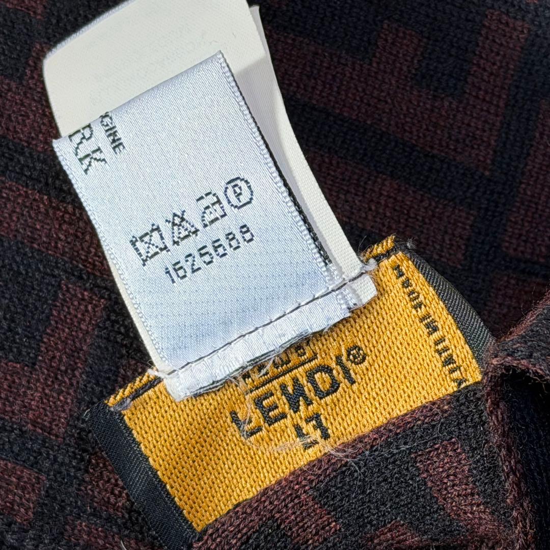 ☆極美品☆FENDI フェンディ　マフラー　ズッカ　ダークブラウン　ウール