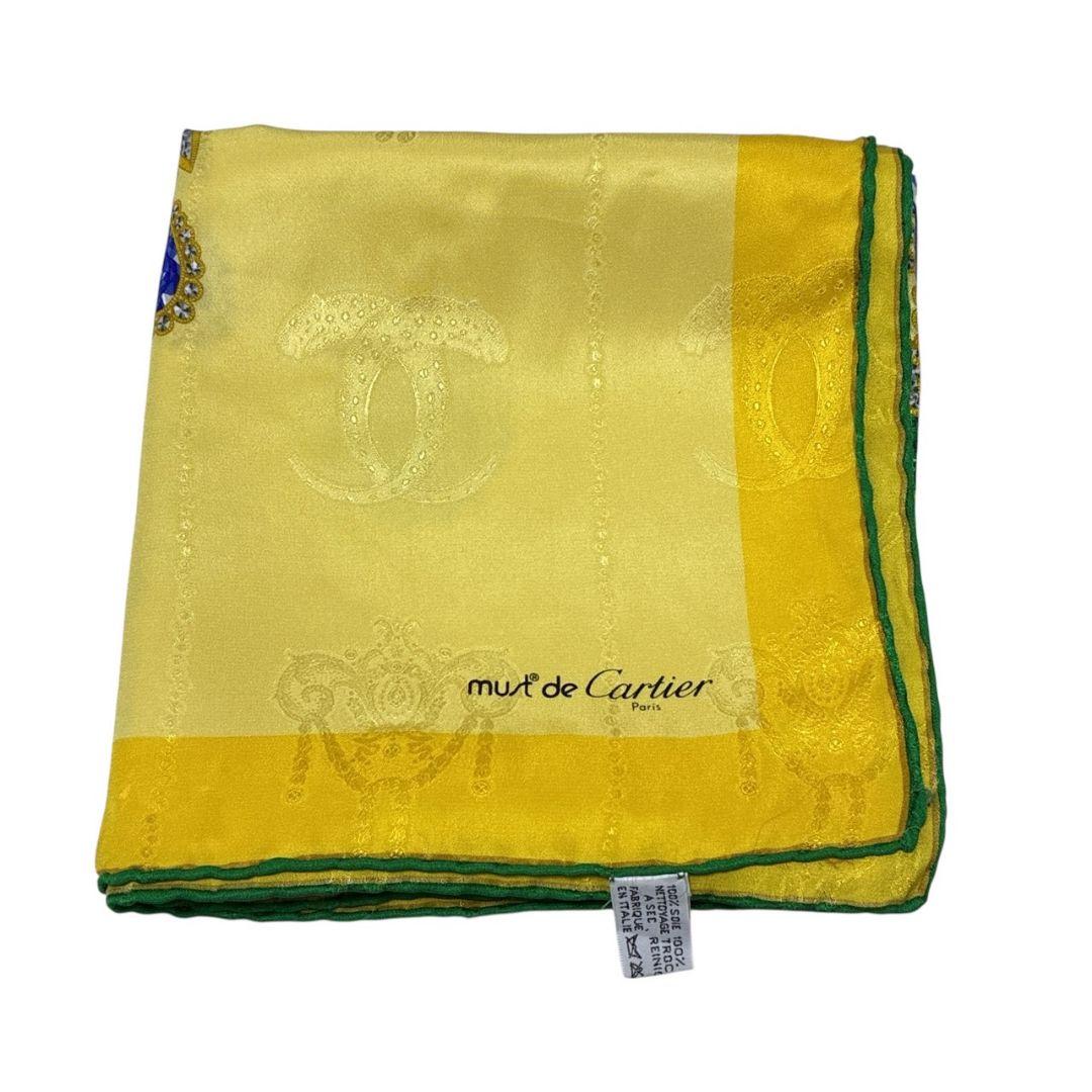 【極美品】Cartie カルティエ シルク イタリア製 大判スカーフ ストール