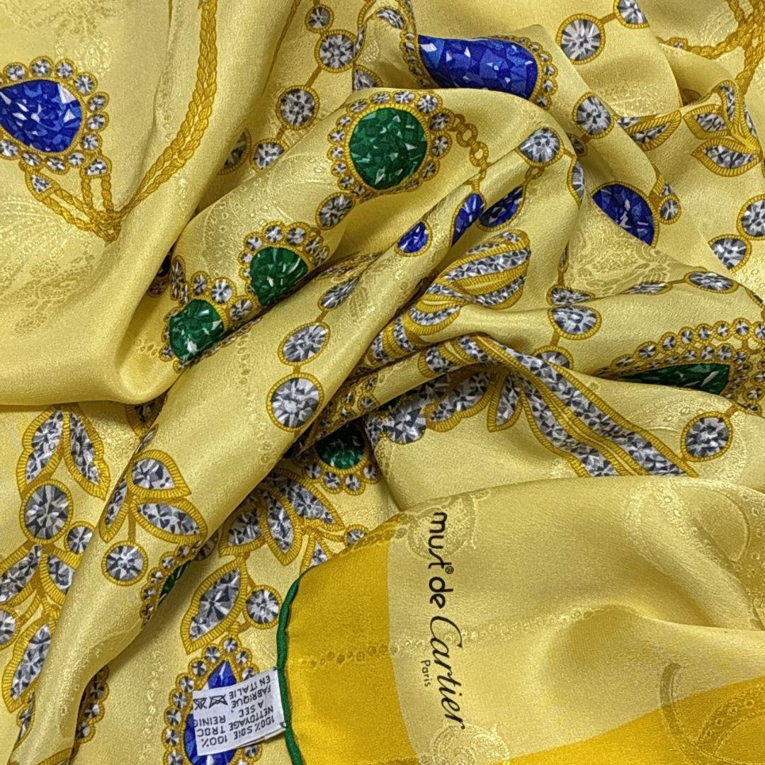 【極美品】Cartie カルティエ シルク イタリア製 大判スカーフ ストール