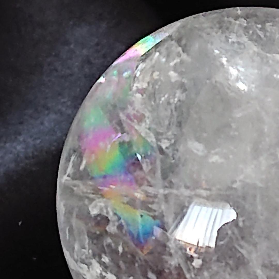 水晶玉　天然石　天然石レインボー虹色水晶丸玉　観賞石　パワーストーン　新品未使用