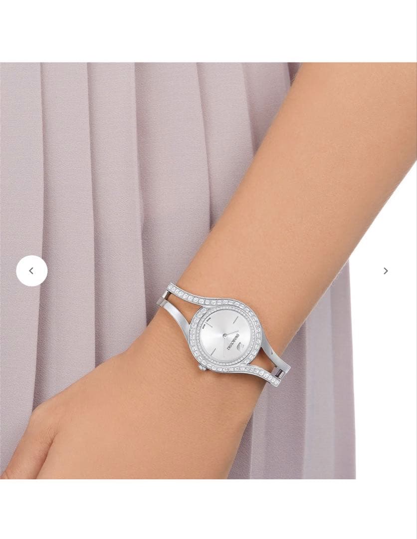 【SWAROVSKI】 腕時計 シルバー 30mm クリスタル スイス製