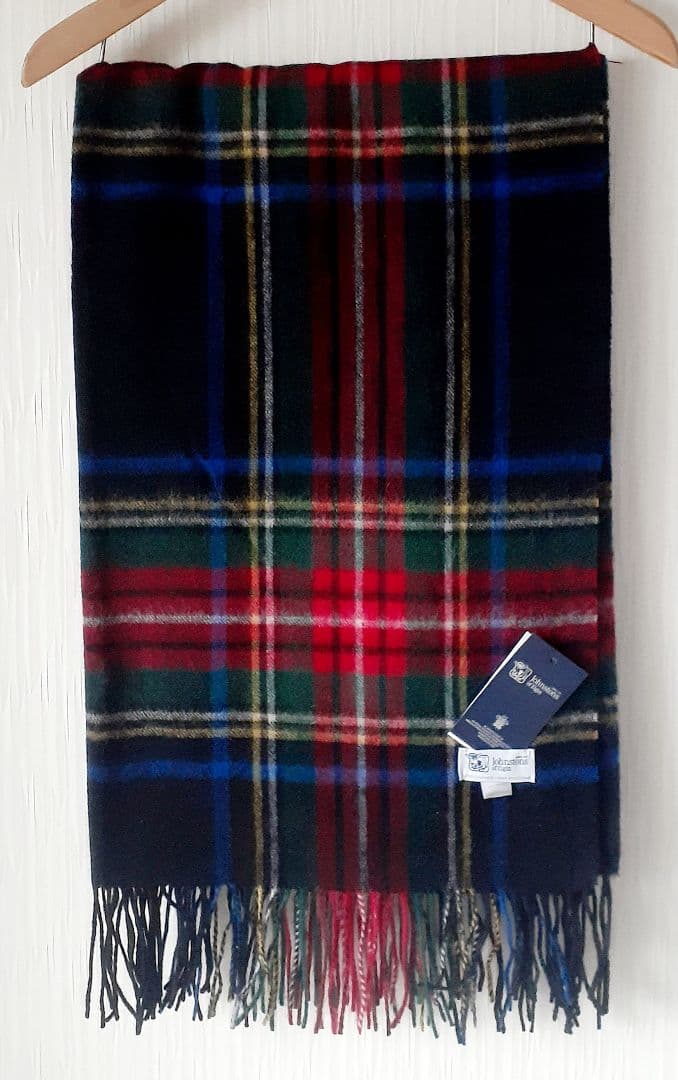 ジョンストンズオブエルガンカシミア100%大判ストール《未使用》