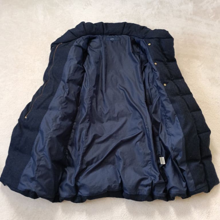 美品✨シップス 高級 シルク カシミヤ ショールカラー ダウンコート M 紺