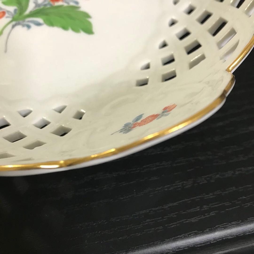 マイセン　透かしプレート　透かしボウル