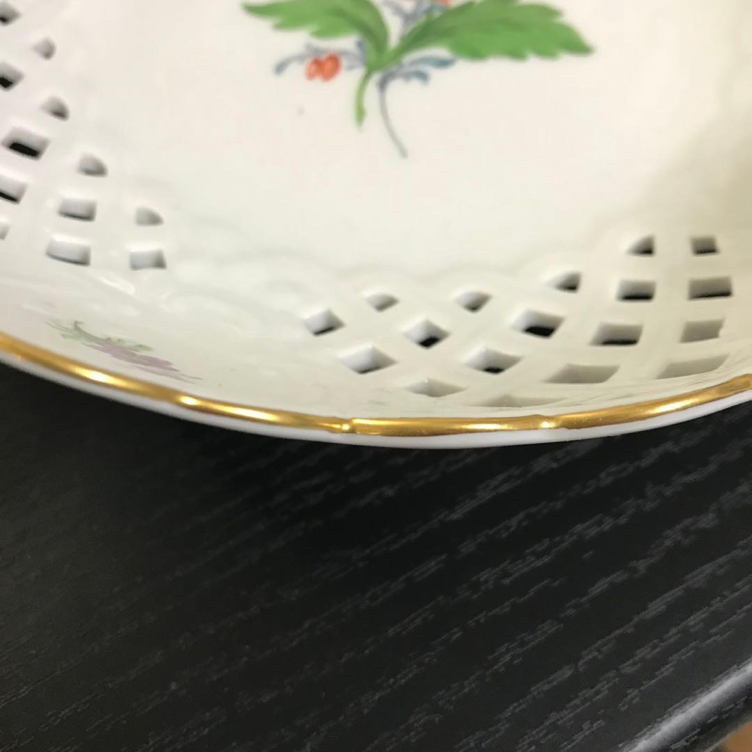 マイセン　透かしプレート　透かしボウル