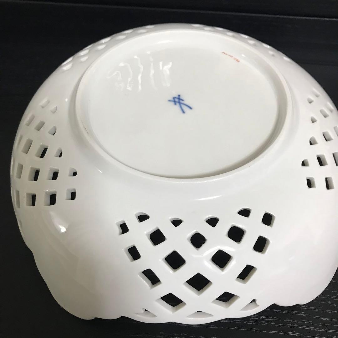 マイセン　透かしプレート　透かしボウル