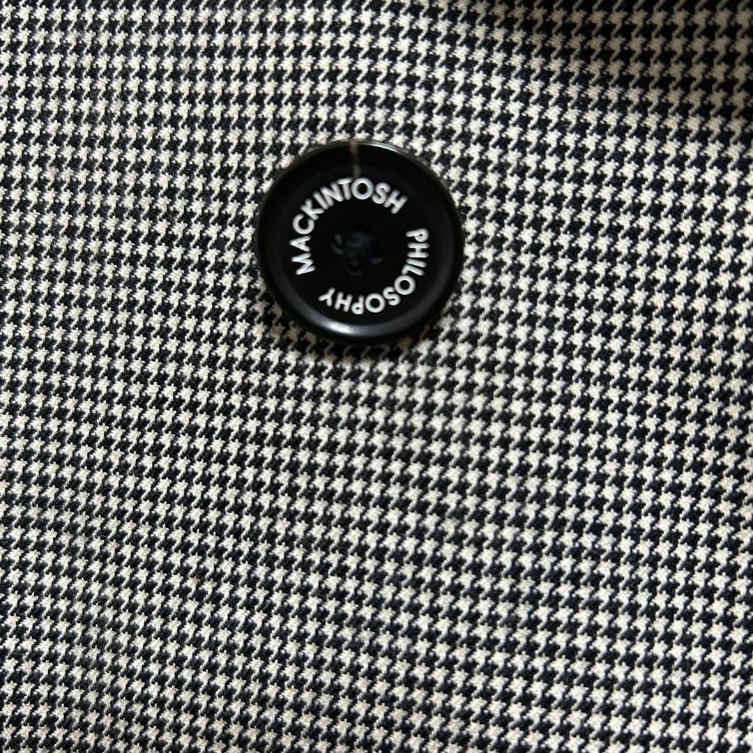 【美品】マッキントッシュ　千鳥柄　ステンカラーコート　ライナー付き　2WAY L