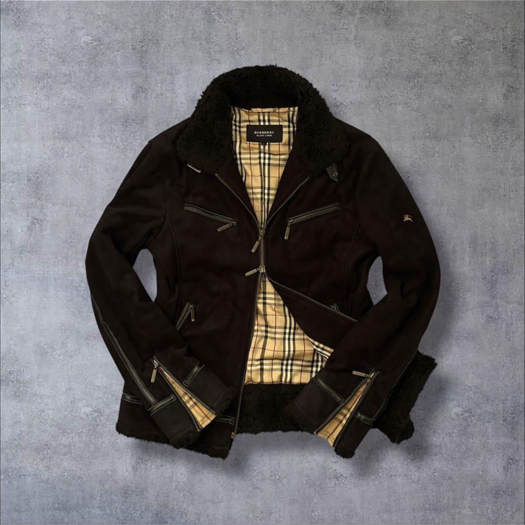 リョウ！入手困難▲バーバリーブラックレーベル ムートン ジャケット コート