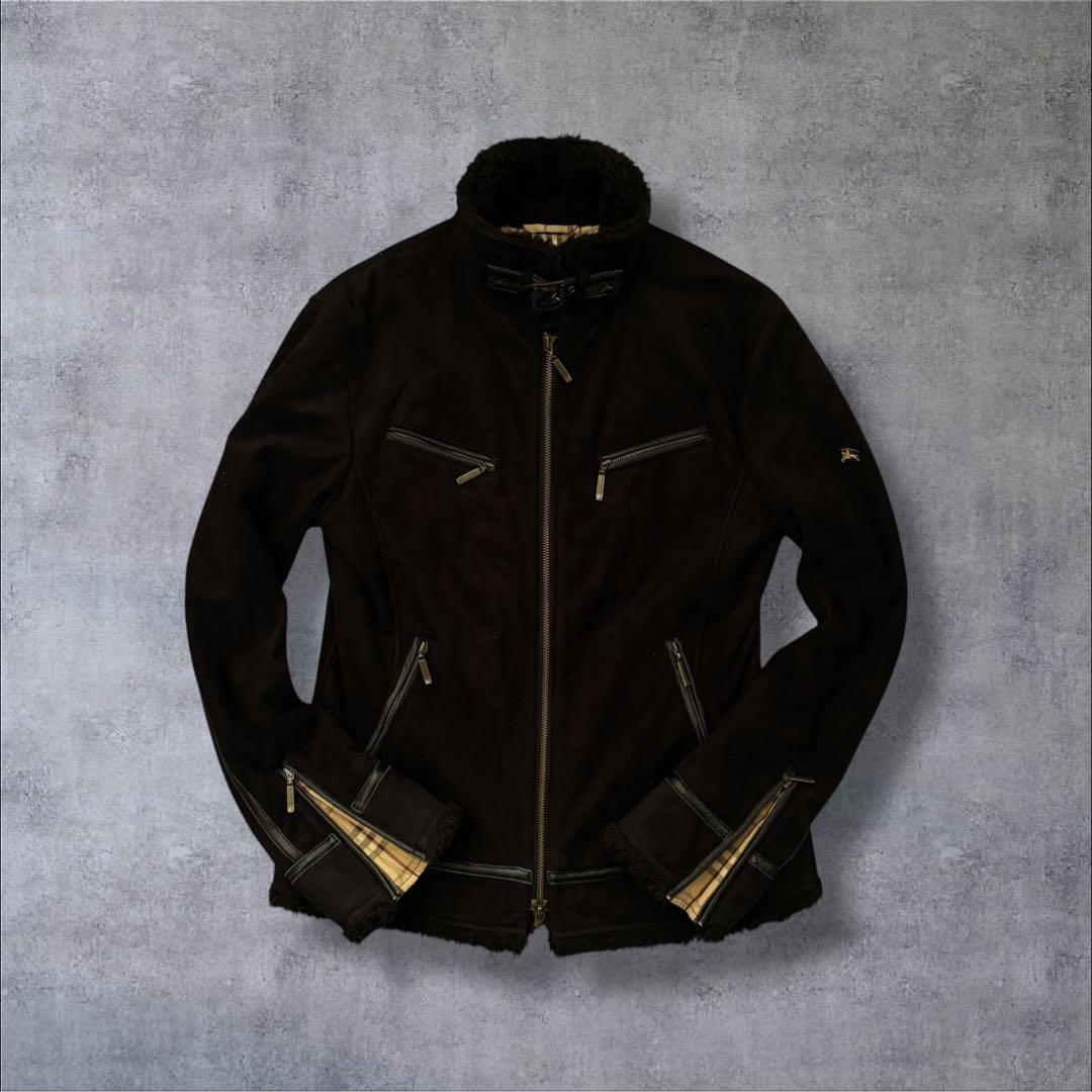 リョウ！入手困難▲バーバリーブラックレーベル ムートン ジャケット コート