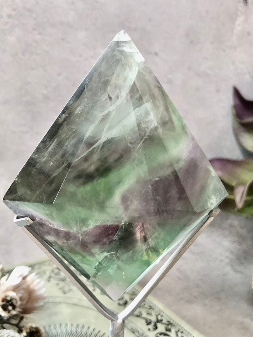 フローライト　ダイヤモンド　キャンデー　フローライト　スタンド付き