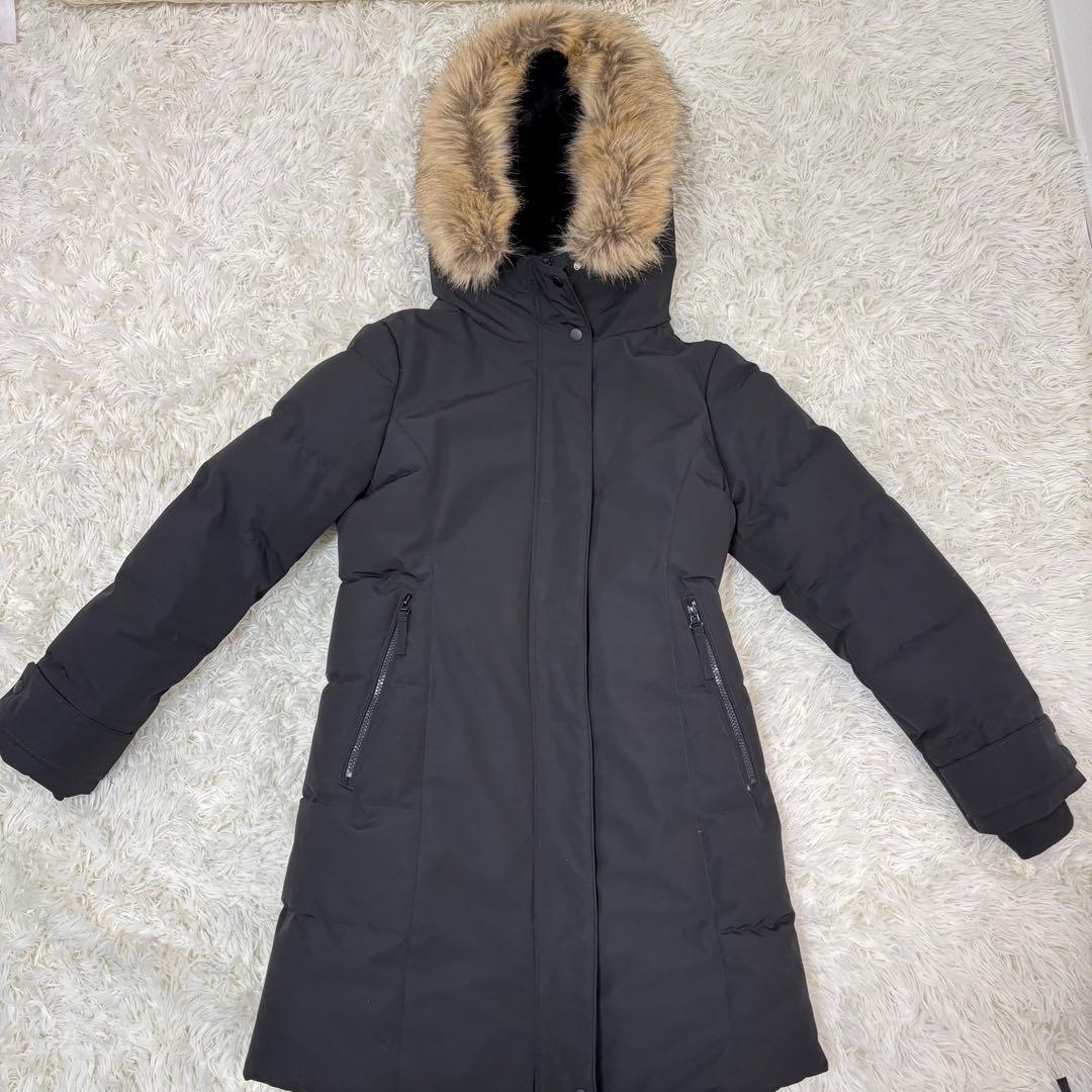 美品　ZARA ロング　コート　ダウン　黒　ファー