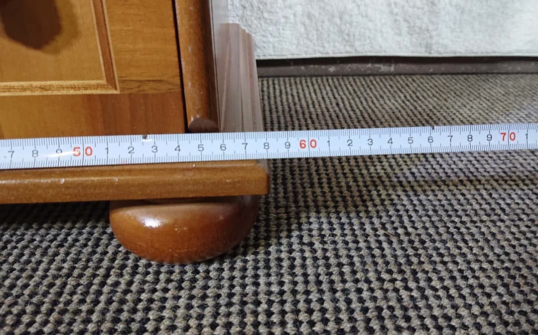 イタリア製 チェスト 5段 丸脚 象嵌 引き出し 棚 タンス アンティーク調