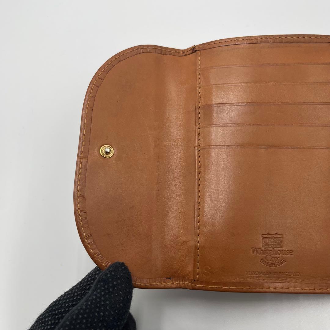 希少 Whitehouse Cox 三つ折り財布 ブラウン ブライドルレザー