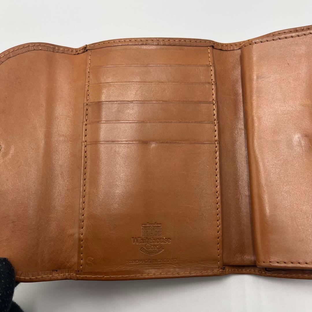 希少 Whitehouse Cox 三つ折り財布 ブラウン ブライドルレザー