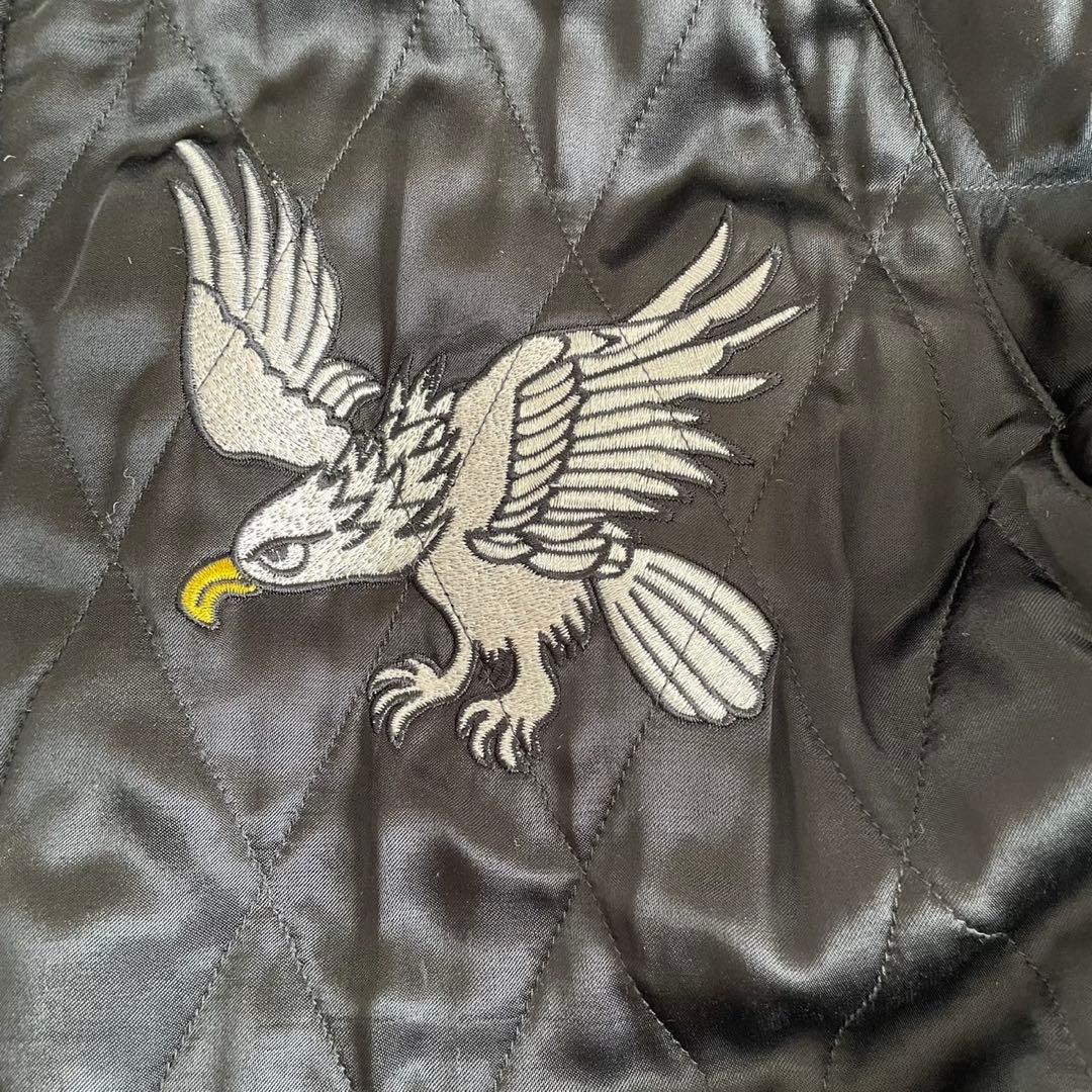 HOUSTON JAPAN ALASKA 刺繍スカジャン ブラック