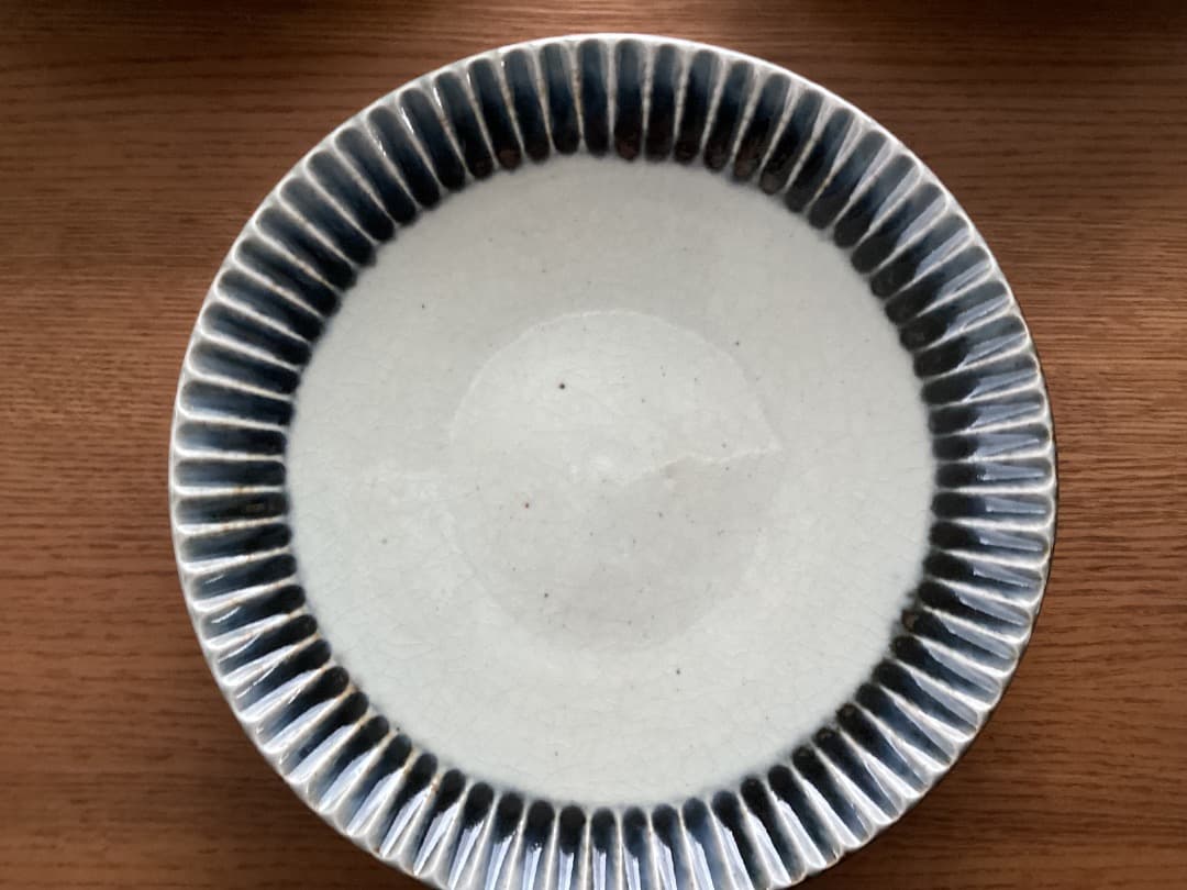 【新品】やきもの山上　７寸皿 呉洲しのぎ　3枚セット　作家物