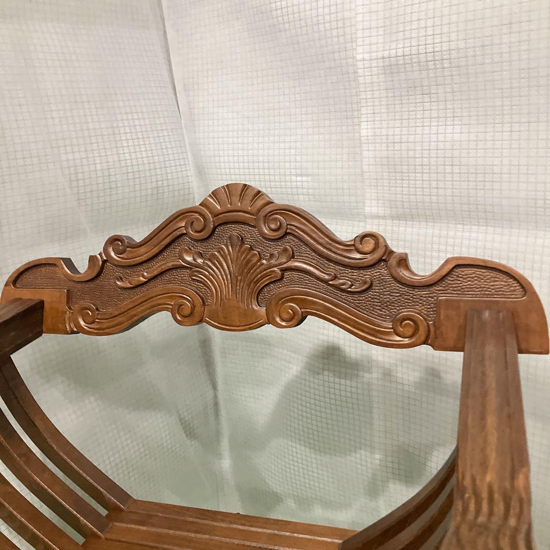 美品 イタリア製 サヴォナローラチェア ライオンチェア 折り畳み椅子