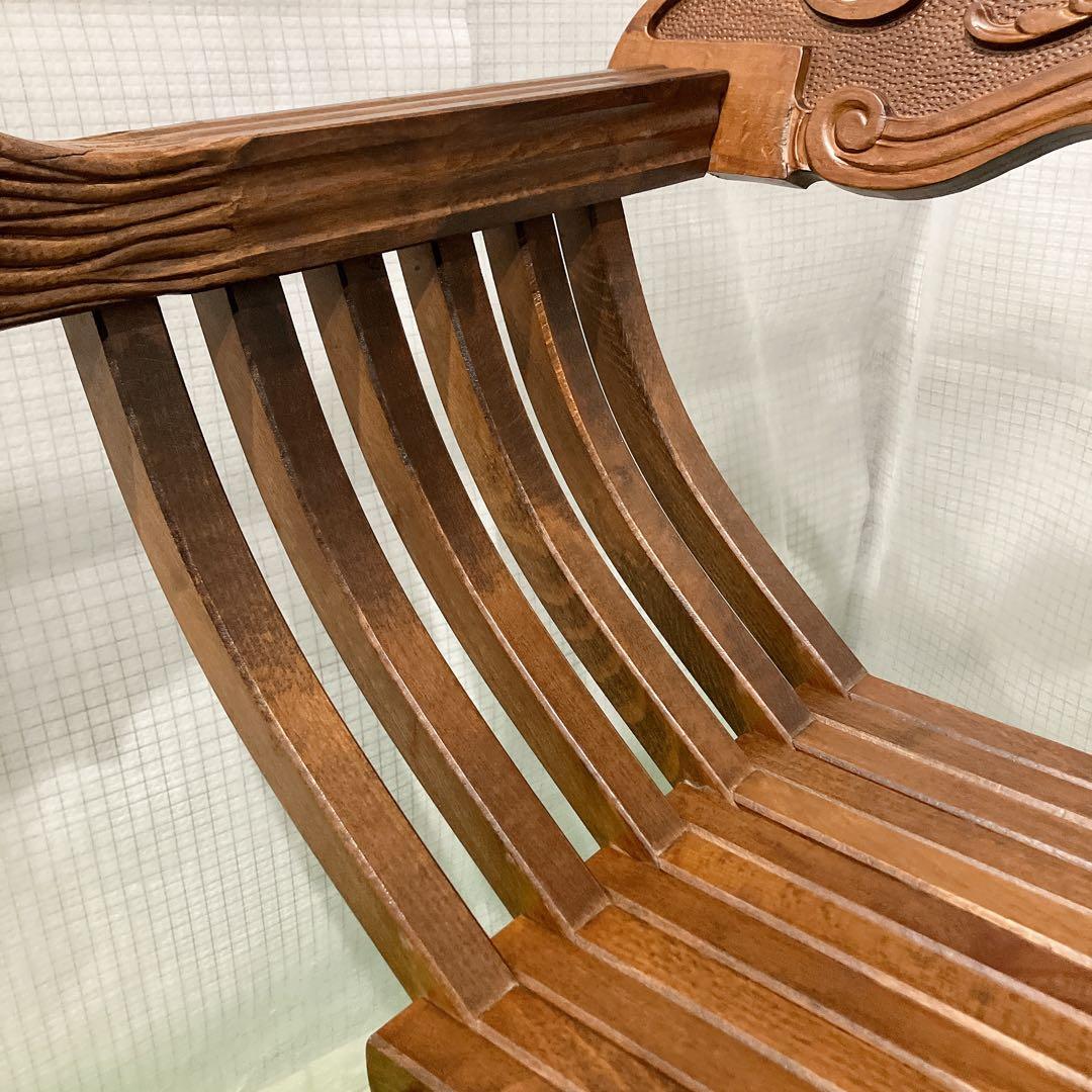 美品 イタリア製 サヴォナローラチェア ライオンチェア 折り畳み椅子