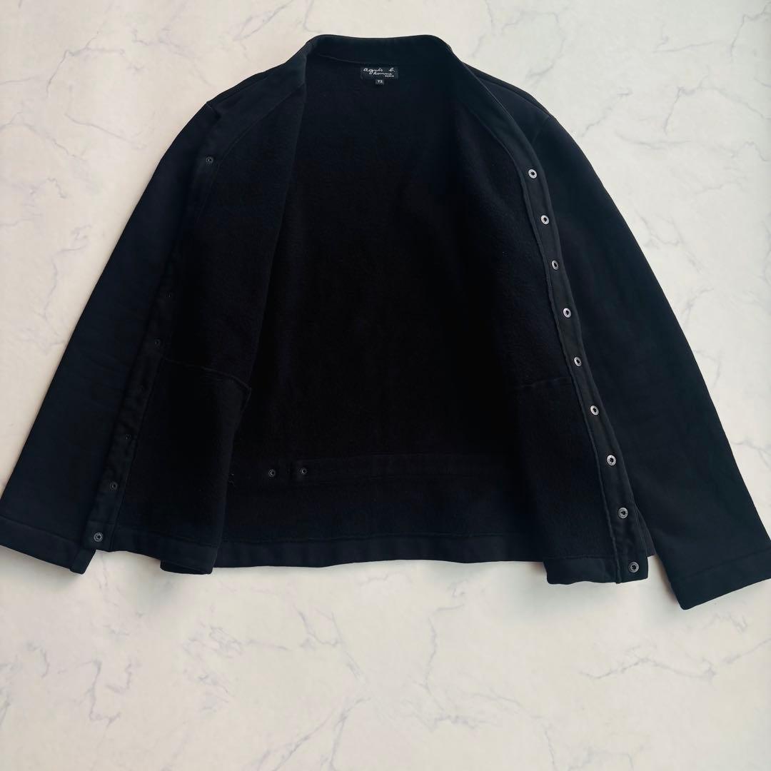 アニエスベー オム プレッション カーディガン 黒ボタン オールブラック