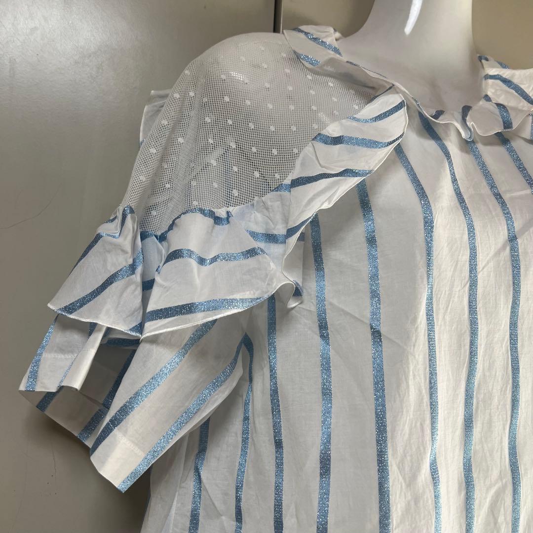 RED VALENTINOレッドヴァレンティノ　チュールラメフリルブラウス　40