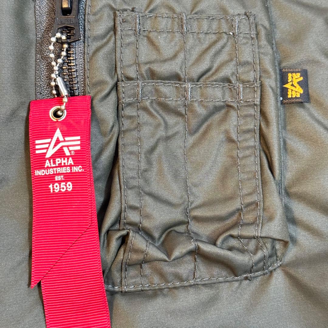 アルファインダストリーズ フーデッドリブジャケット MA-1 カーキ M