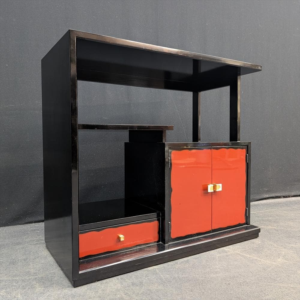 美品　本漆塗 うるし　モリシゲ　飾り棚　茶棚　茶箪笥　キャビネット　サイドボード