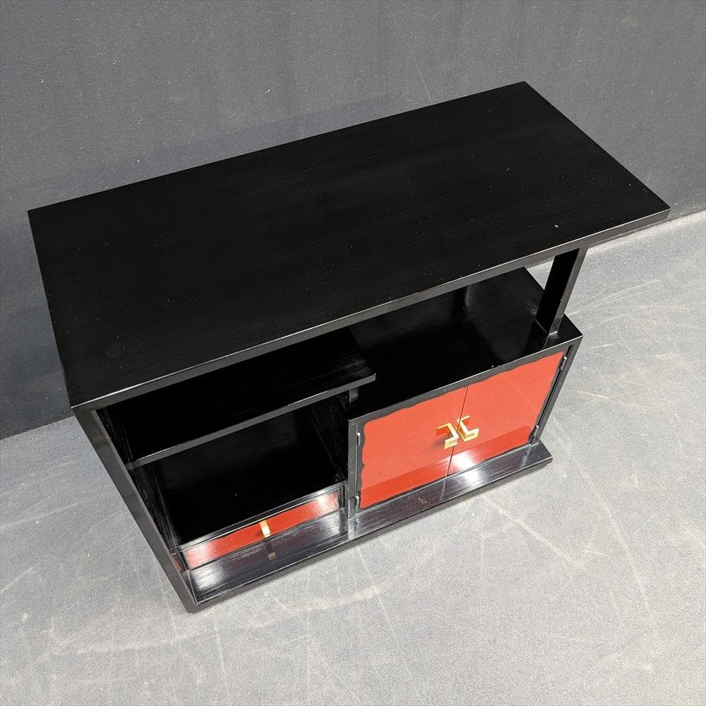 美品　本漆塗 うるし　モリシゲ　飾り棚　茶棚　茶箪笥　キャビネット　サイドボード